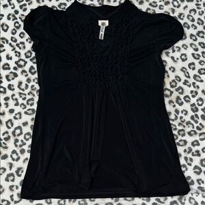 Heart Soul Black Ruffled Women's Blouse
